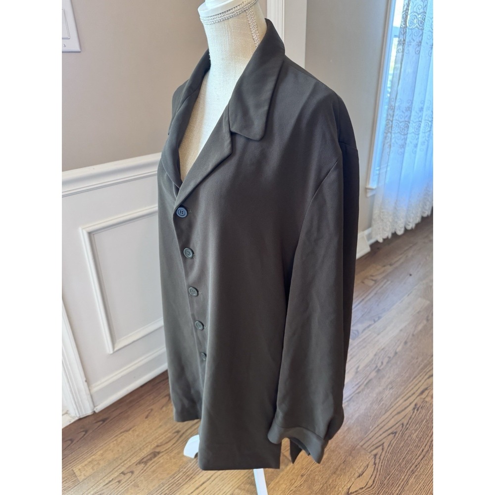 Franco Vessi Women's Large Long Army Green Blazer Jacket  Italian Design
